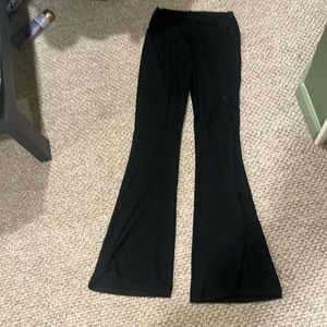 black flared leggings